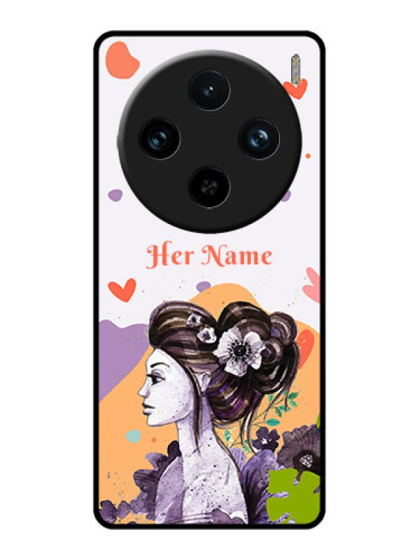Custom Vivo X100 Pro 5G Custom Glass Phone Case - Woman And Nature Design