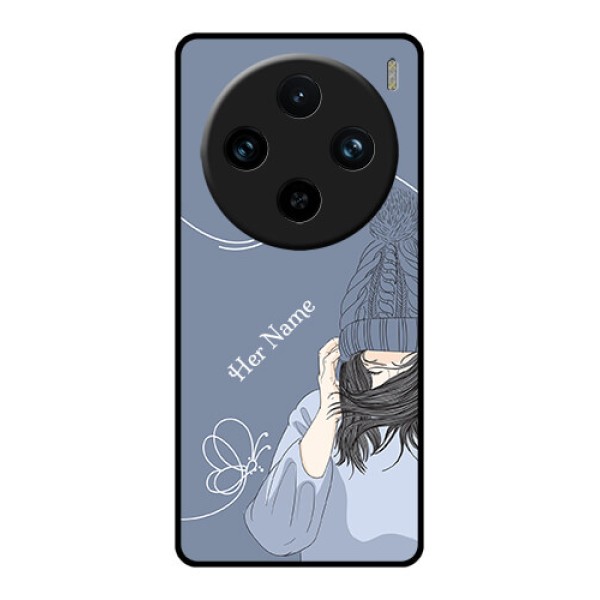 Vivo X100 Pro 5G Custom Glass Phone Case - Girl In Winter Outfit Design Vivo X100 Pro 5G Custom Glass Phone Case - Girl In Winter Outfit Design
