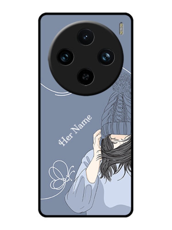 Custom Vivo X100 Pro 5G Custom Glass Phone Case - Girl In Winter Outfit Design