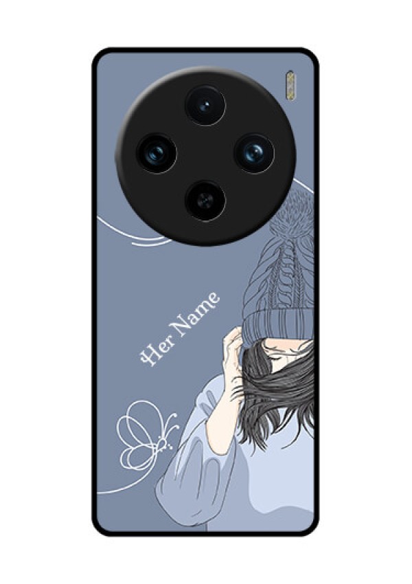 Vivo X100 Pro 5G Custom Glass Phone Case - Girl In Winter Outfit Design