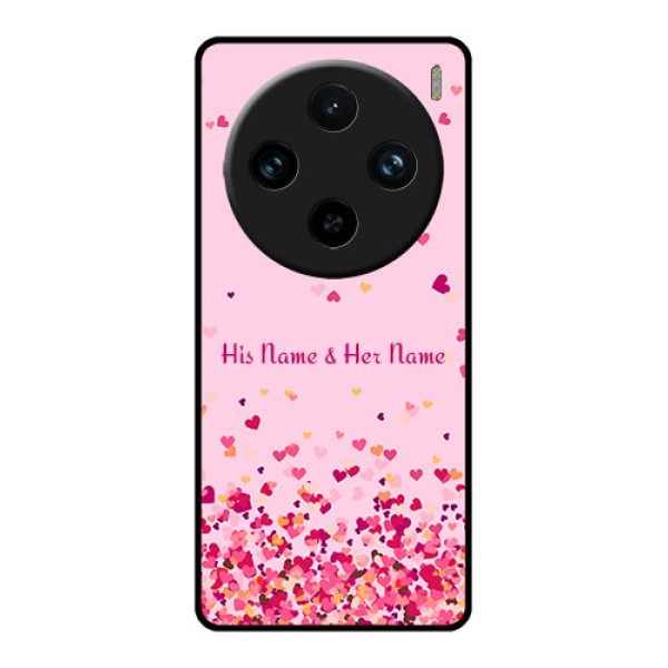 Vivo X100 Pro 5G Custom Glass Phone Case - Floating Hearts Design