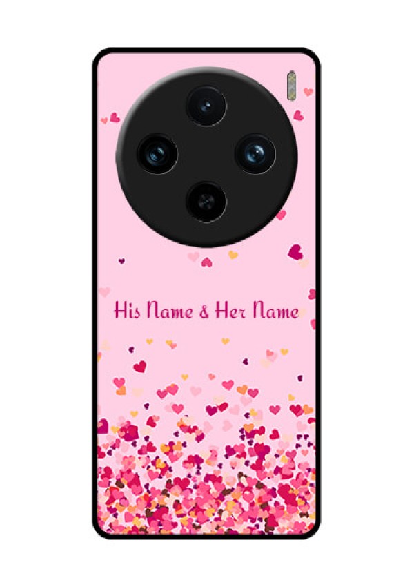Vivo X100 Pro 5G Custom Glass Phone Case - Floating Hearts Design
