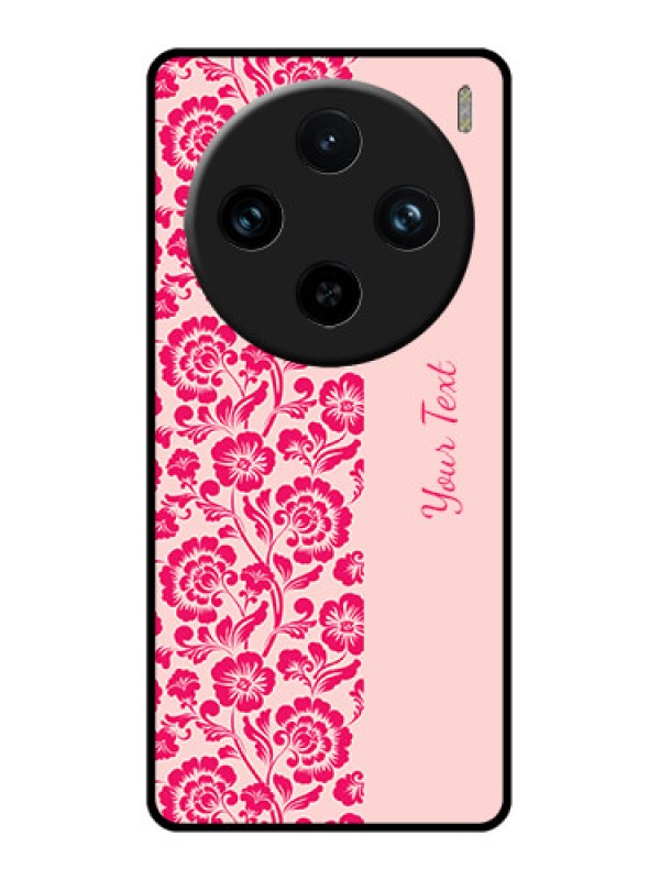 Custom Vivo X100 Pro 5G Custom Glass Phone Case - Attractive Floral Pattern Design