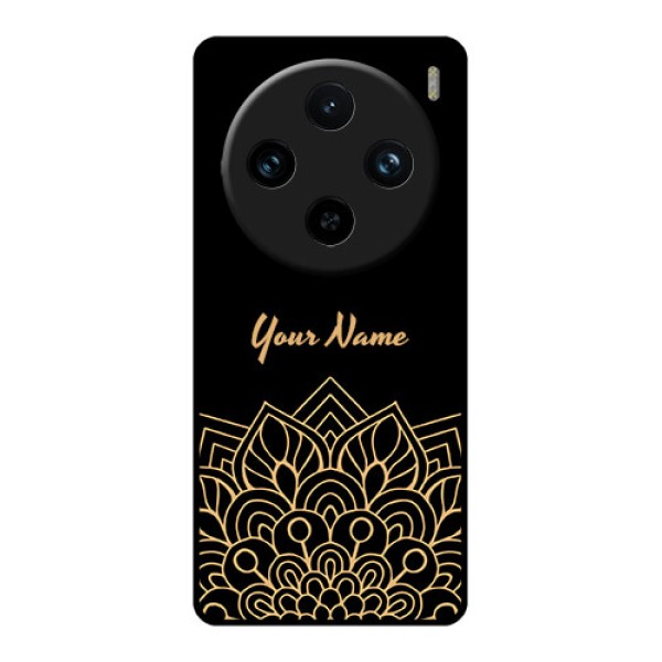 Vivo X100 Pro 5G Custom Glass Phone Case - Golden Mandala Design