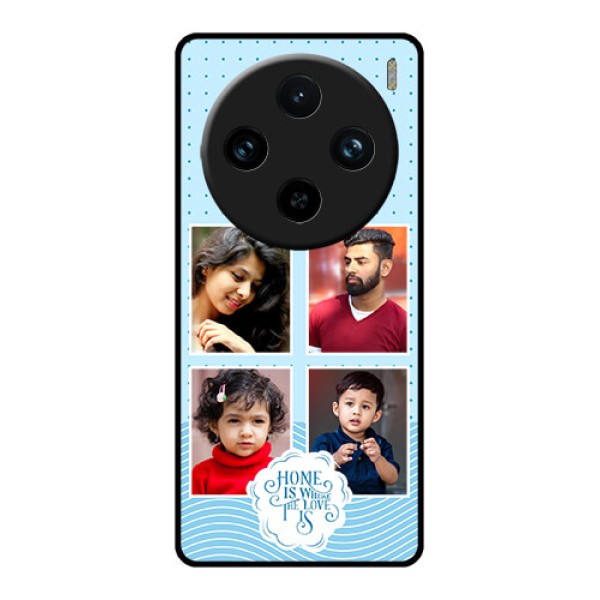 Vivo X100 Pro 5G Custom Glass Phone Case - Cute Love Quote With 4 Pic Upload Design Vivo X100 Pro 5G Custom Glass Phone Case - Cute Love Quote With 4 Pic Upload Design