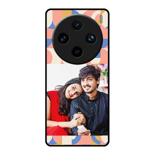 Vivo X100 Pro 5G Custom Glass Phone Case - Semi - Circle Maze Pattern Design Vivo X100 Pro 5G Custom Glass Phone Case - Semi - Circle Maze Pattern Design