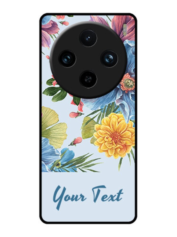 Custom Vivo X100 Pro 5G Custom Glass Phone Case - Stunning Watercolored Flowers Painting Design