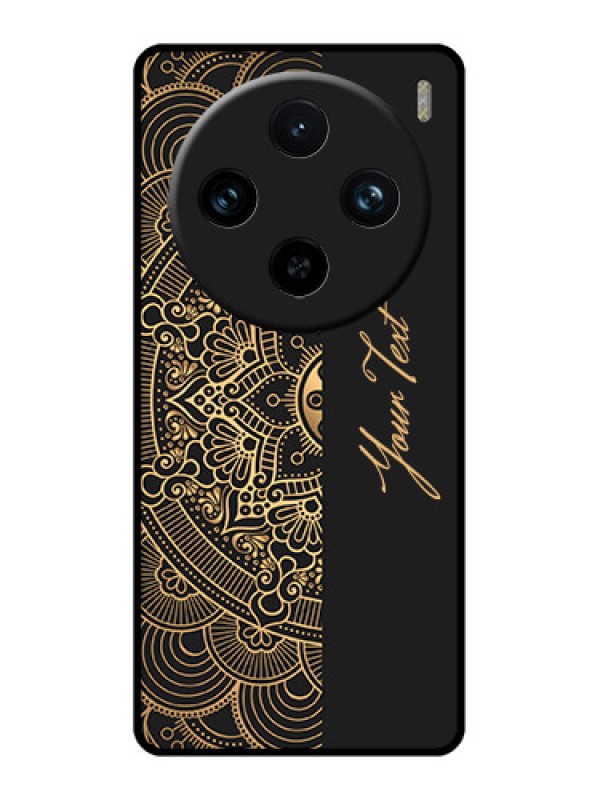 Custom Vivo X100 Pro 5G Custom Glass Phone Case - Mandala Art With Custom Text Design