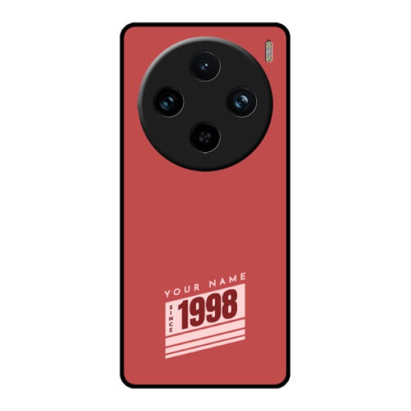 Vivo X100 Pro 5G Custom Glass Phone Case - Red Custom Year Of Birth Design Vivo X100 Pro 5G Custom Glass Phone Case - Red Custom Year Of Birth Design