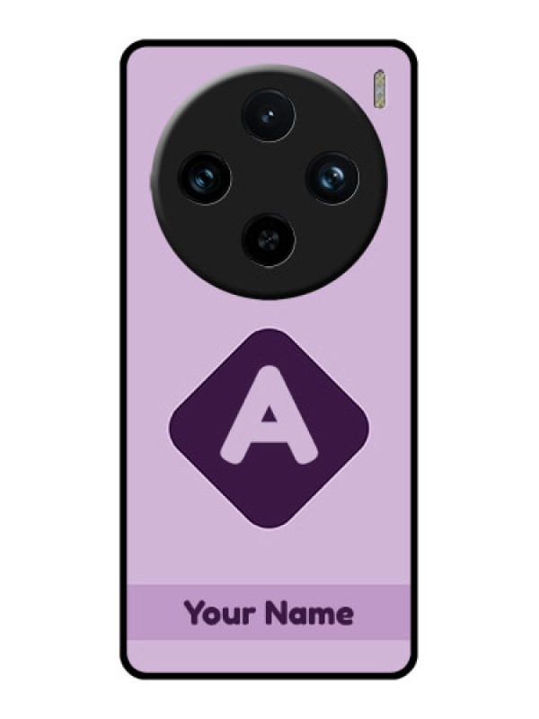 Custom Vivo X100 Pro 5G Custom Glass Phone Case - Custom Letter In Curved Badge Design