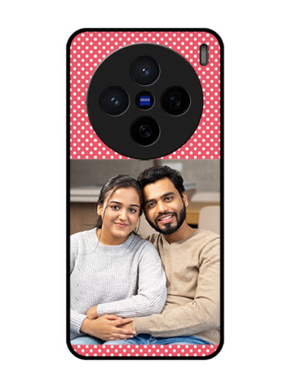 Custom Vivo X200 5G Custom Glass Phone CaseWhite Dotted Design