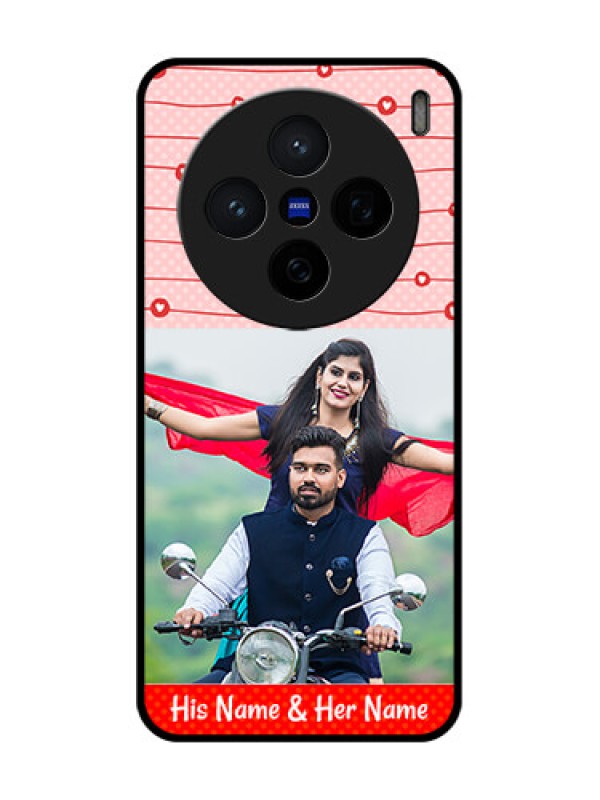 Custom Vivo X200 5G Custom Glass Phone CaseRed Pattern Case Design