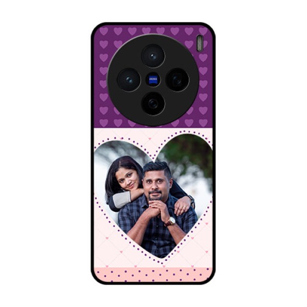 Vivo X200 5G Custom Glass Phone CaseViolet Love Dots Design