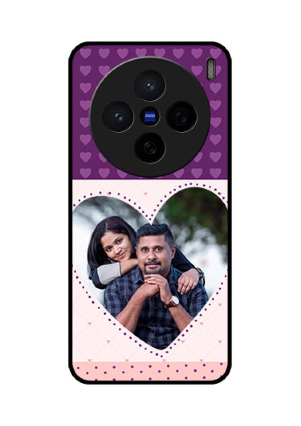 Vivo X200 5G Custom Glass Phone CaseViolet Love Dots Design
