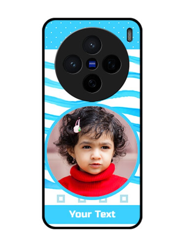 Custom Vivo X200 5G Custom Glass Phone CaseSimple Blue Case Design