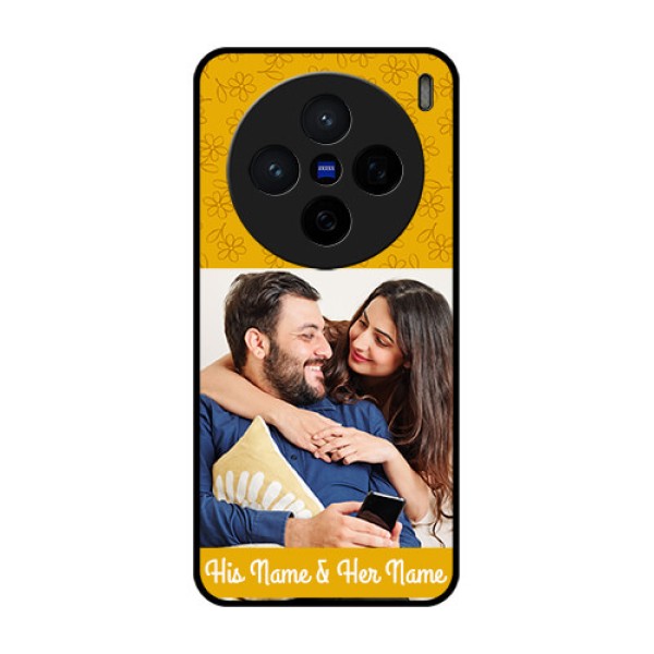 Vivo X200 5G Custom Glass Phone CaseYellow Floral Design