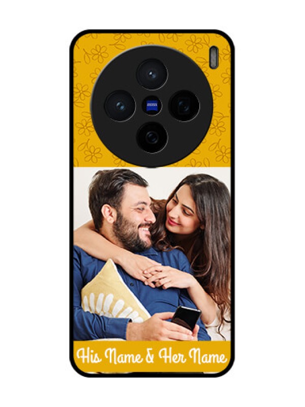 Custom Vivo X200 5G Custom Glass Phone CaseYellow Floral Design