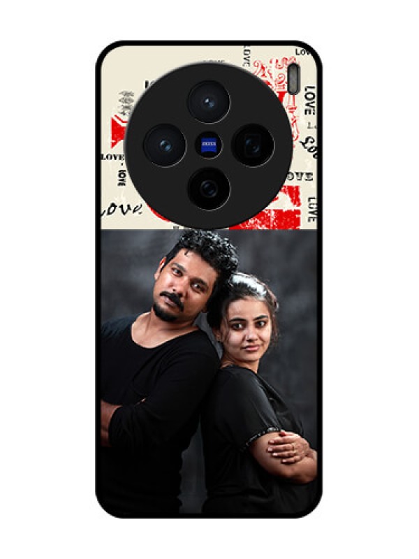 Custom Vivo X200 5G Custom Glass Phone CaseTrendy Love Design Case