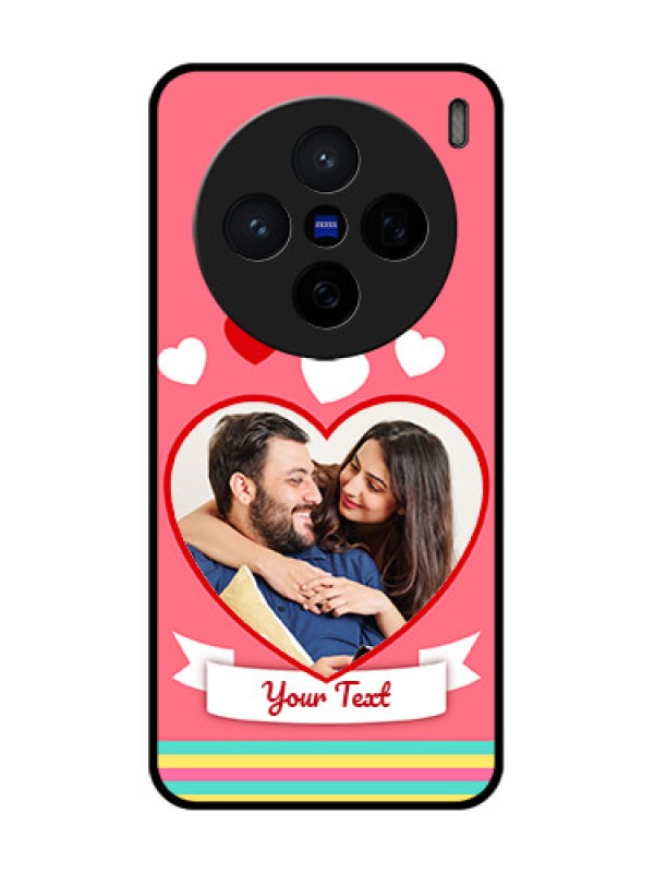 Custom Vivo X200 5G Custom Glass Phone CaseLove Shapes Doodle Design