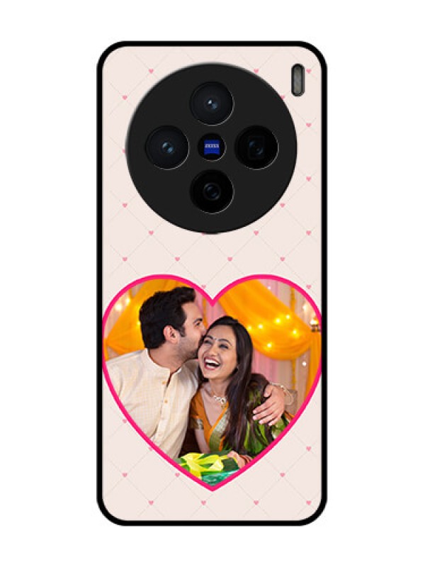 Custom Vivo X200 5G Custom Glass Phone CaseHeart Shape Design