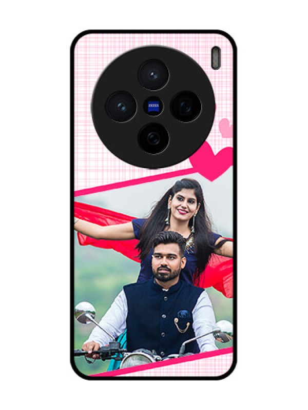 Custom Vivo X200 5G Custom Glass Phone CaseLove Shape Heart Design