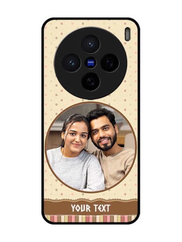 Custom Vivo X200 5G Custom Glass Phone CaseBrown Dotted Mobile Case Design