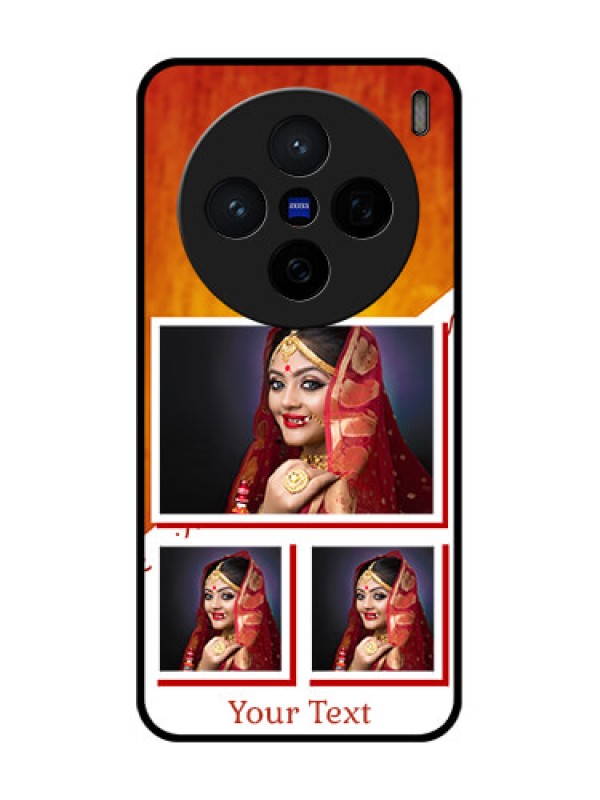 Custom Vivo X200 5G Custom Glass Phone CaseWedding Memories Design