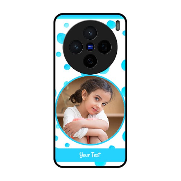 Vivo X200 5G Custom Glass Phone CaseBlue Bubbles Pattern Design