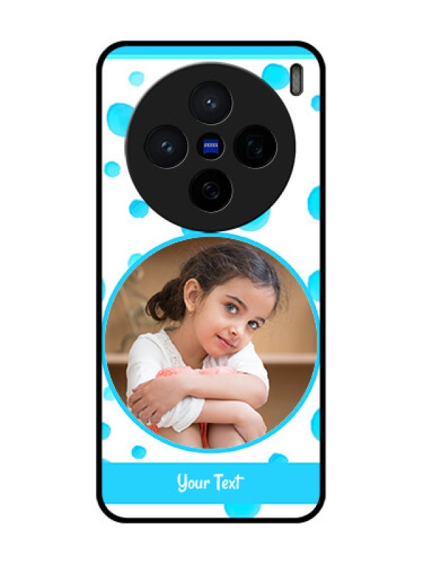 Custom Vivo X200 5G Custom Glass Phone CaseBlue Bubbles Pattern Design