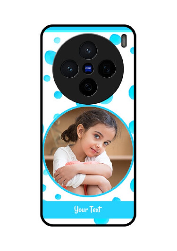 Vivo X200 5G Custom Glass Phone CaseBlue Bubbles Pattern Design