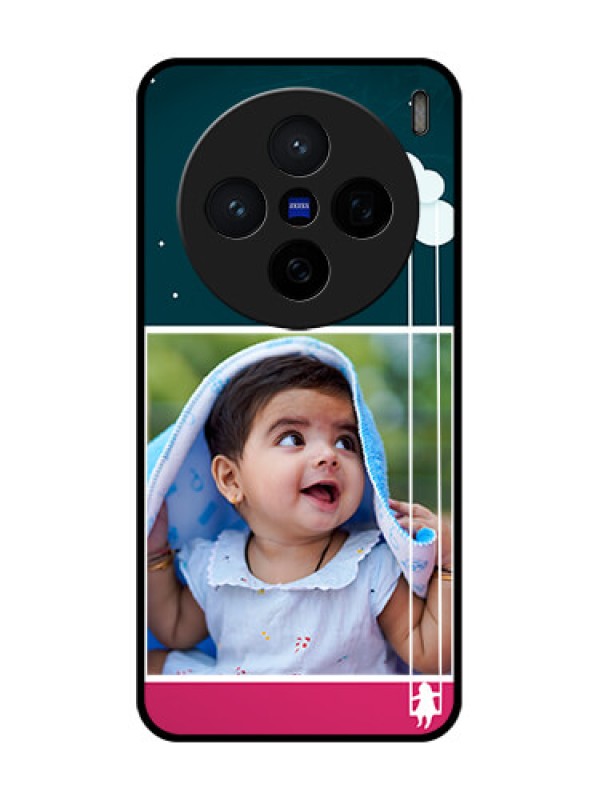 Custom Vivo X200 5G Custom Glass Phone CaseCute Girl With Cloud Design