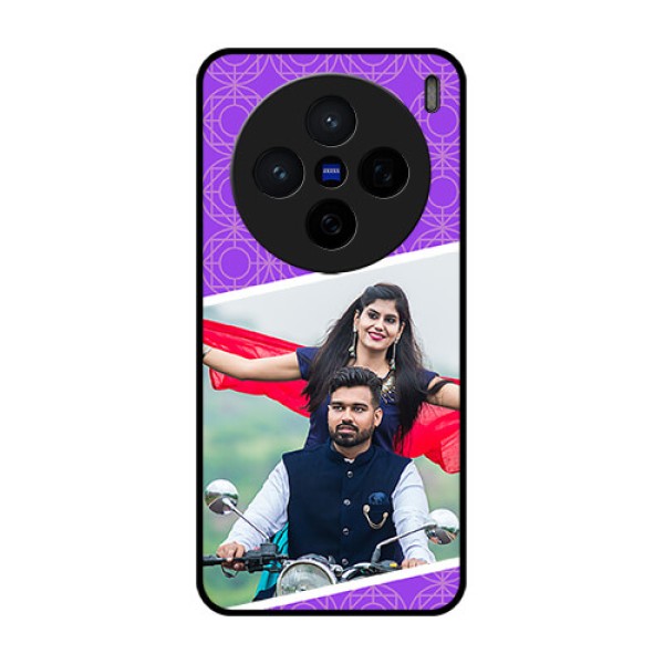 Vivo X200 5G Custom Glass Phone CaseViolet Color Pattern Design