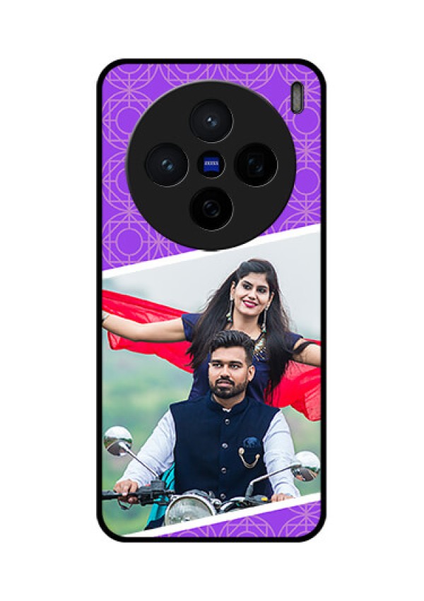 Vivo X200 5G Custom Glass Phone CaseViolet Color Pattern Design