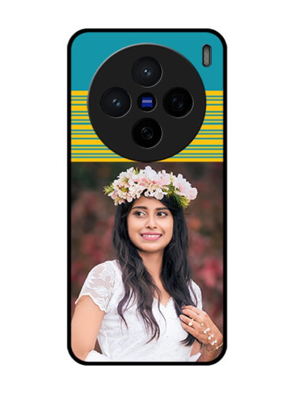 Custom Vivo X200 5G Custom Glass Phone CaseYellow and Blue Design