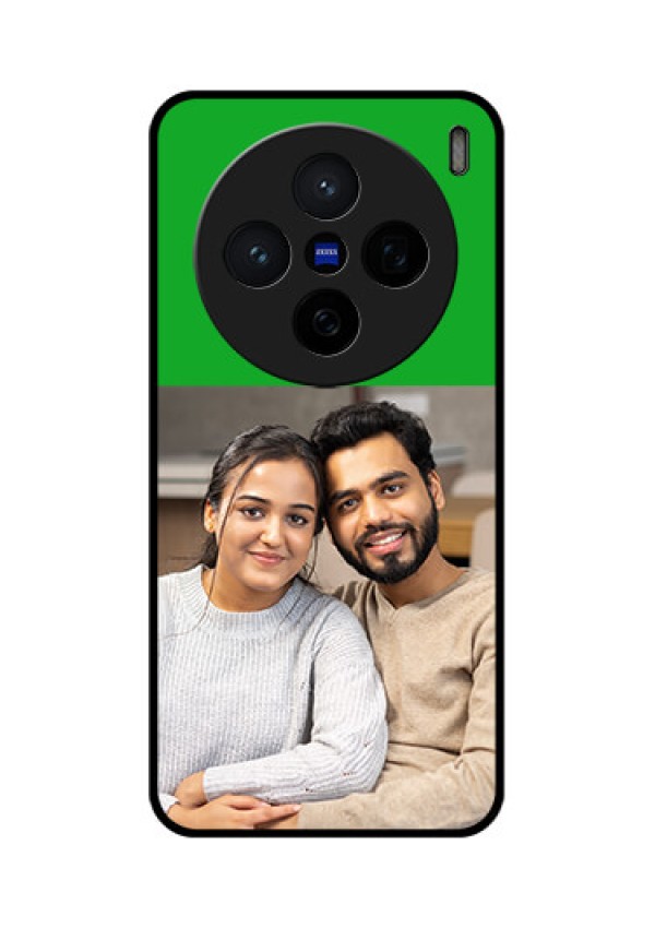 Vivo X200 5G Custom Glass Phone CaseGreen Pattern Design