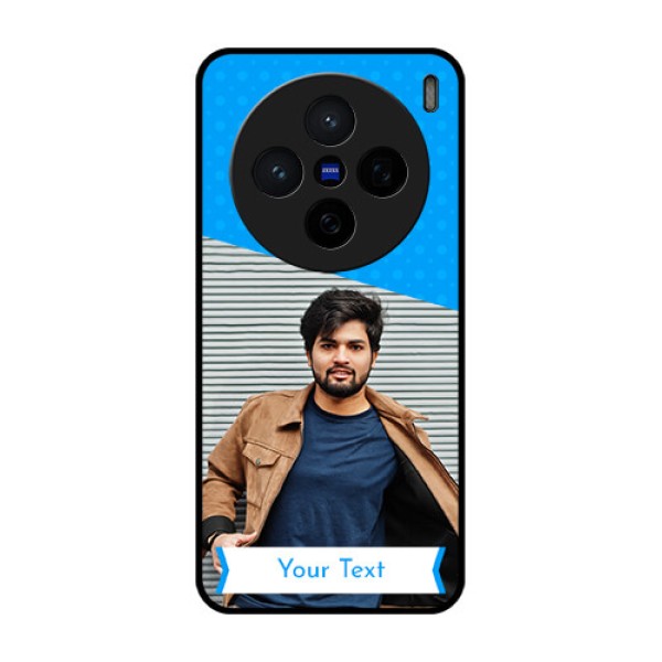 Vivo X200 5G Custom Glass Phone CaseSimple Blue Color Design