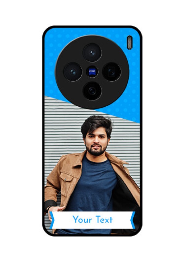 Vivo X200 5G Custom Glass Phone CaseSimple Blue Color Design