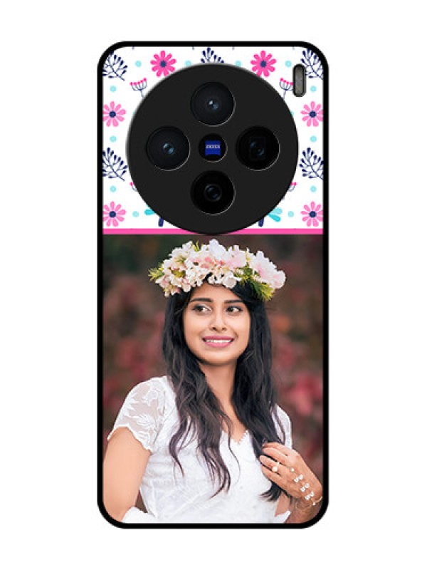 Custom Vivo X200 5G Custom Glass Phone CaseColorful Flower Design