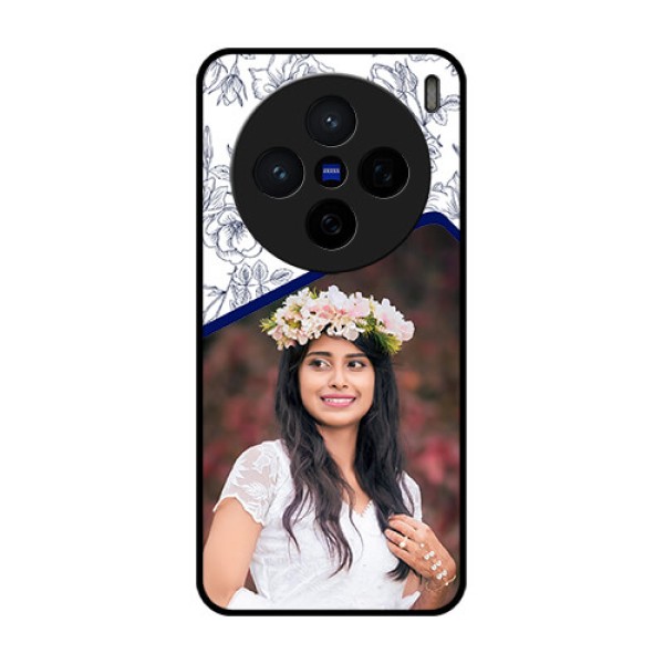 Vivo X200 5G Custom Glass Phone CaseClassy Floral Design