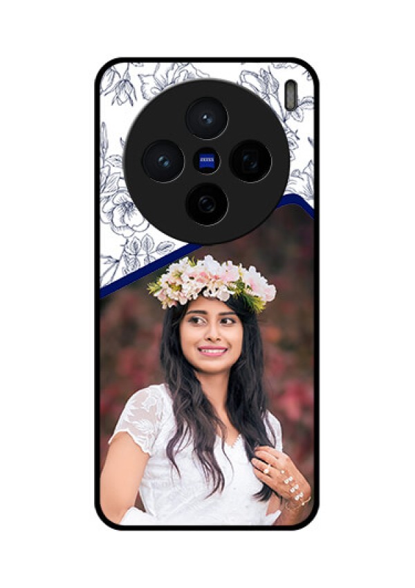 Vivo X200 5G Custom Glass Phone CaseClassy Floral Design