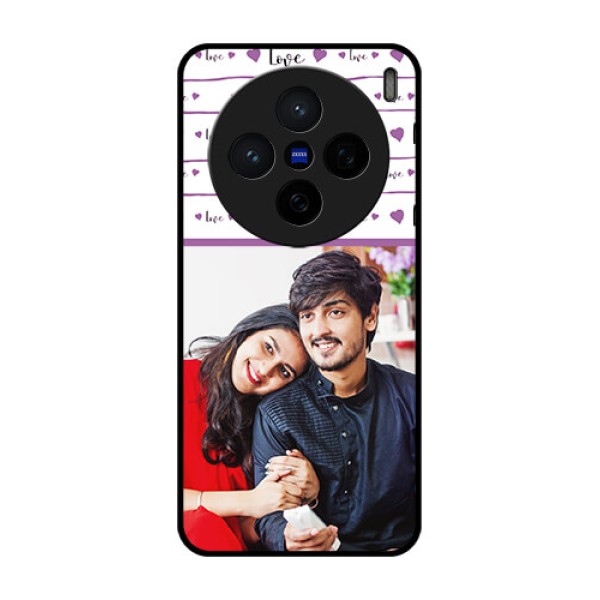 Vivo X200 5G Custom Glass Phone CaseCouples Heart Design
