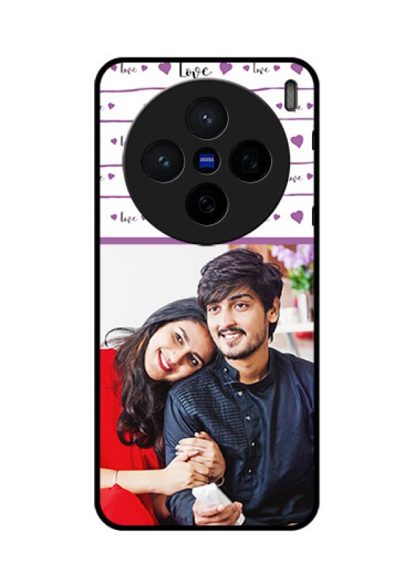 Vivo X200 5G Custom Glass Phone CaseCouples Heart Design