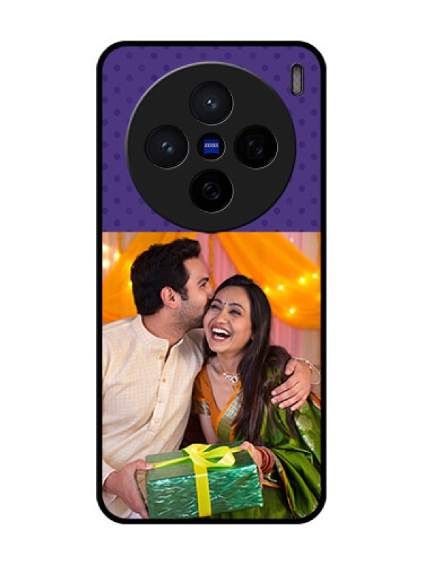 Custom Vivo X200 5G Custom Glass Phone CaseViolet Colored Pattern Design