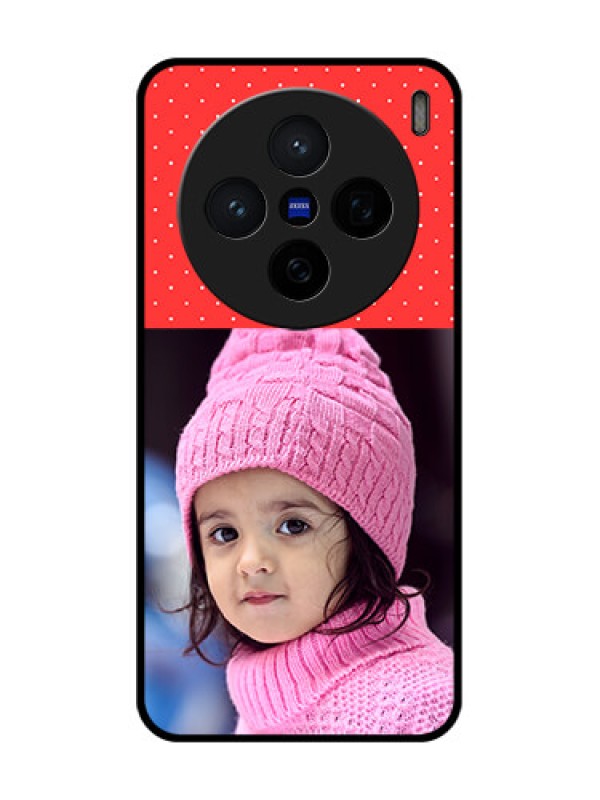 Custom Vivo X200 5G Custom Glass Phone CaseRed Pattern Design