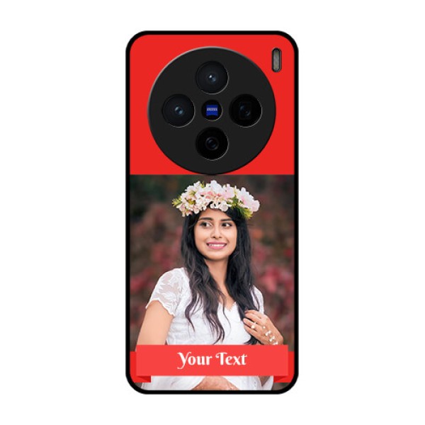 Vivo X200 5G Custom Glass Phone CaseSimple Red Color Design