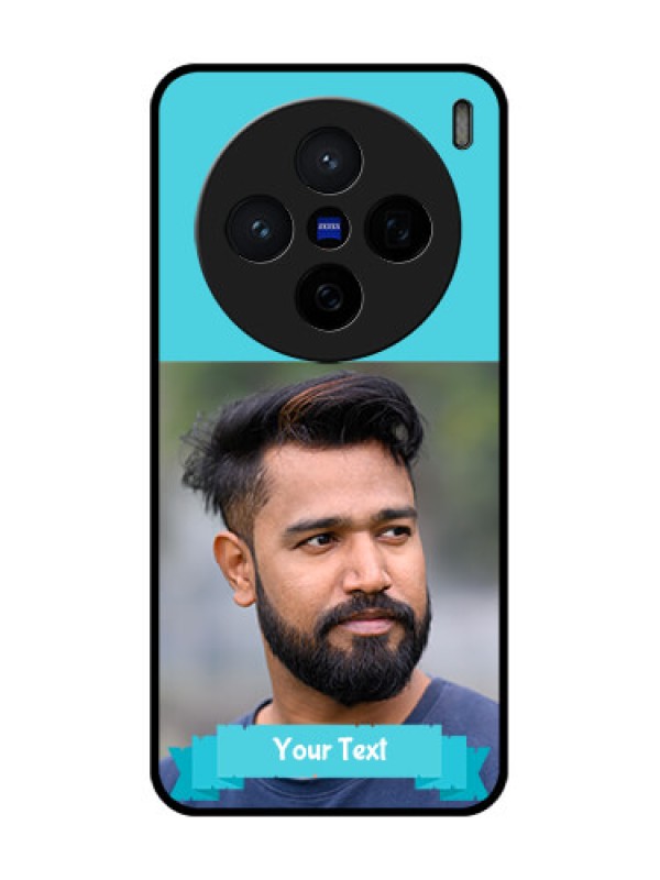 Custom Vivo X200 5G Custom Glass Phone CaseBlue Color Design