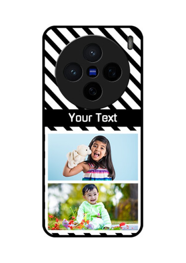 Vivo X200 5G Custom Glass Phone CaseBlack And White Stripes Design
