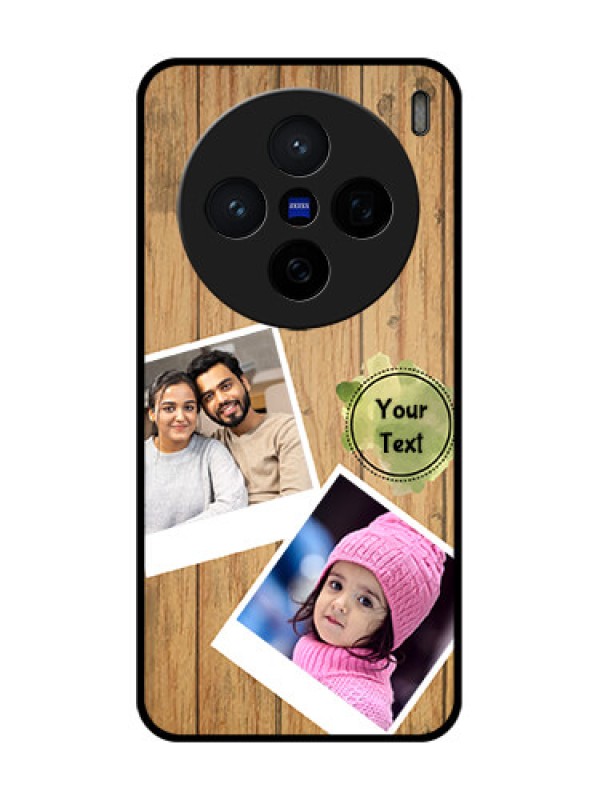 Custom Vivo X200 5G Custom Glass Phone CaseWooden Texture Design