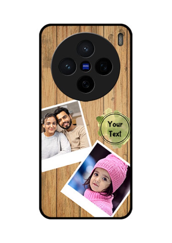 Vivo X200 5G Custom Glass Phone CaseWooden Texture Design