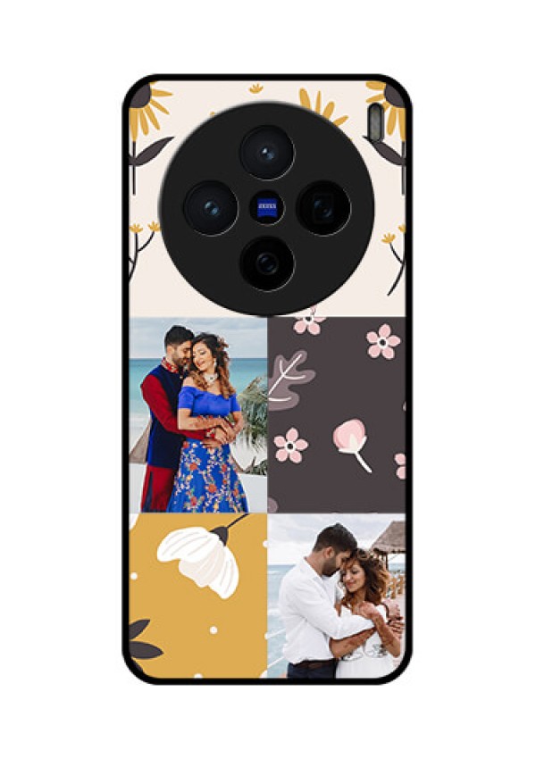 Vivo X200 5G Custom Glass Phone Case3 Images With Floral Design
